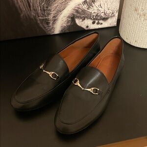 Coach Black Loafers with Gold Detail